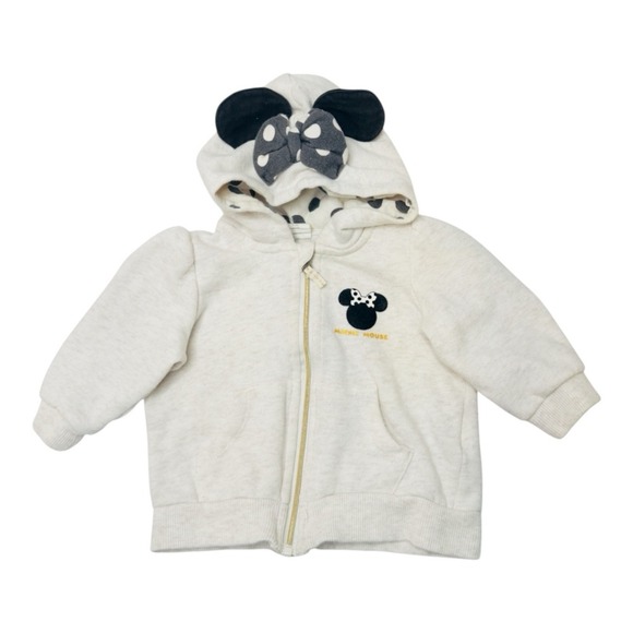 H&M Disney Minnie Mouse‎ Ear Hoodie Zip up Jacket 4-6 Months - Picture 1 of 12